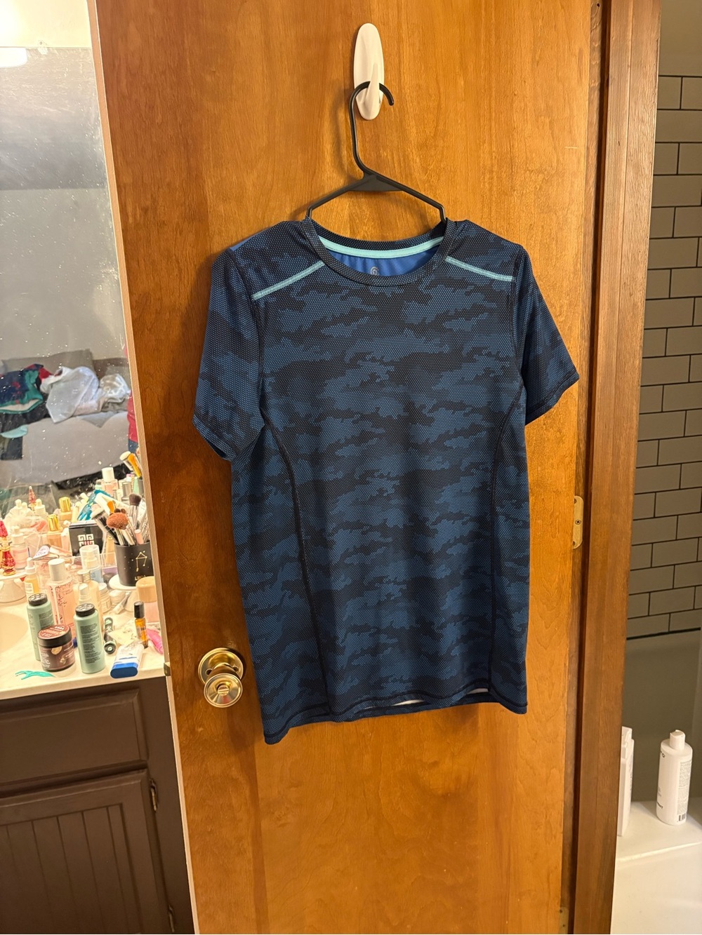 Champion Boys Navy Blue Camo Short Sleeve Tee